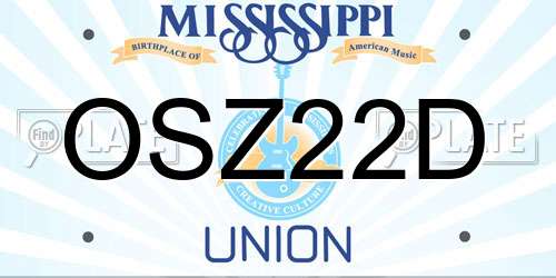OSZ22D Mississippi License Plate
