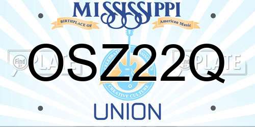 OSZ22Q Mississippi License Plate