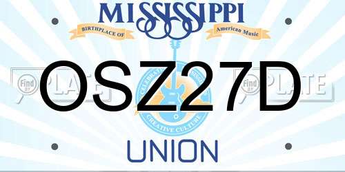 OSZ27D Mississippi License Plate