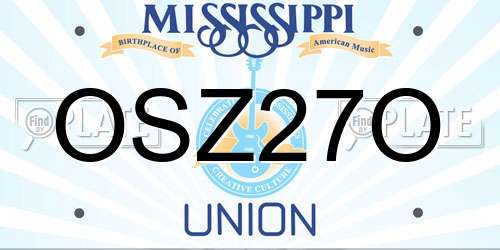 OSZ27O Mississippi License Plate