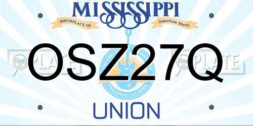 OSZ27Q Mississippi License Plate