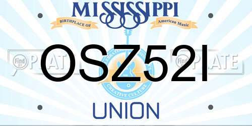 OSZ52I Mississippi License Plate