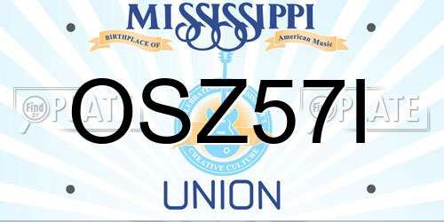 OSZ57I Mississippi License Plate