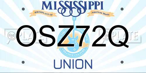 OSZ72Q Mississippi License Plate