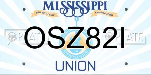 OSZ82I Mississippi License Plate