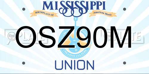 OSZ90M Mississippi License Plate