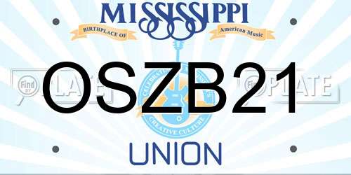 OSZB21 Mississippi License Plate