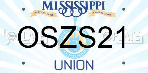 OSZS21 Mississippi License Plate