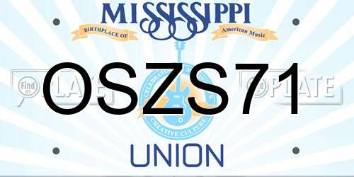 OSZS71 Mississippi License Plate