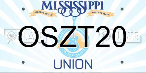 OSZT20 Mississippi License Plate