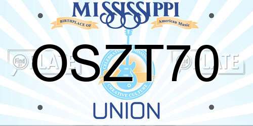 OSZT70 Mississippi License Plate