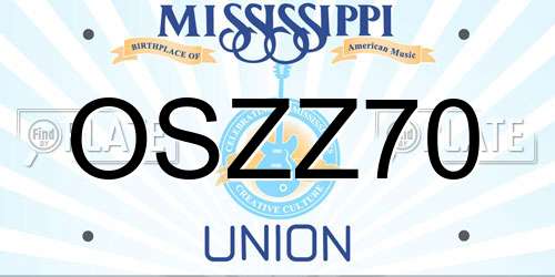 OSZZ70 Mississippi License Plate