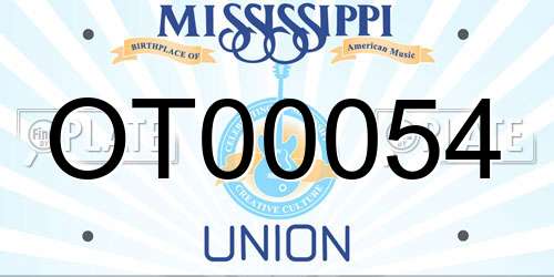 OT00054 Mississippi License Plate