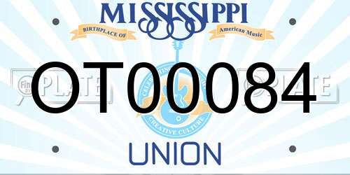 OT00084 Mississippi License Plate