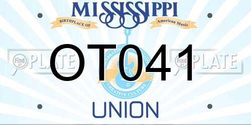OT041 Mississippi License Plate