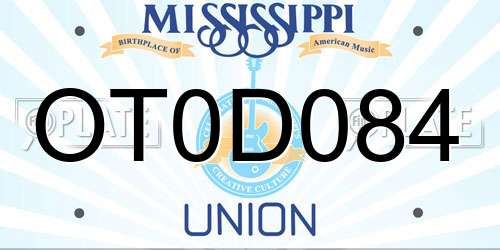 OT0D084 Mississippi License Plate