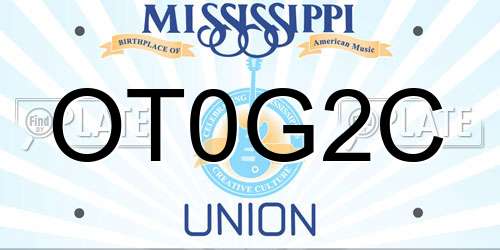 OT0G2C Mississippi License Plate