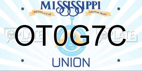 OT0G7C Mississippi License Plate