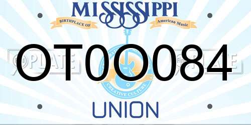 OT0O084 Mississippi License Plate