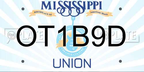 OT1B9D Mississippi License Plate
