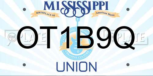OT1B9Q Mississippi License Plate