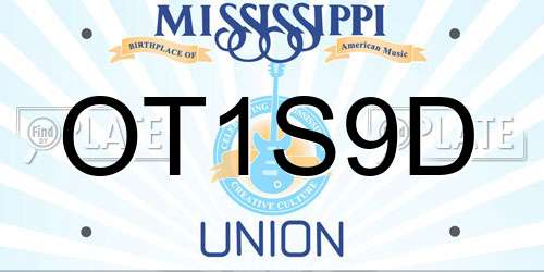 OT1S9D Mississippi License Plate