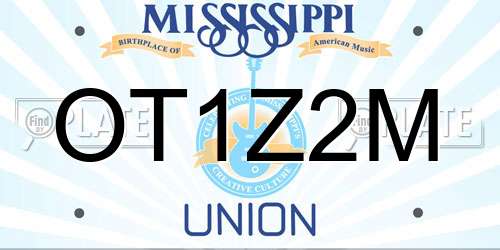 OT1Z2M Mississippi License Plate