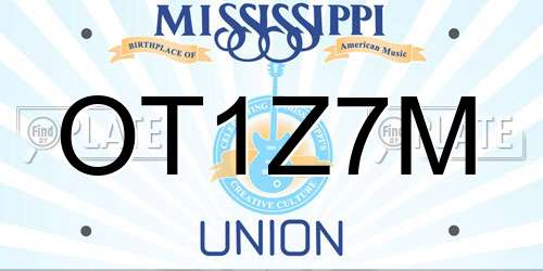 OT1Z7M Mississippi License Plate