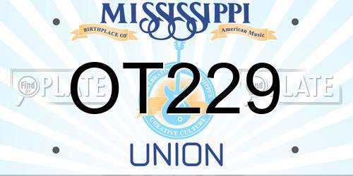 OT229 Mississippi License Plate