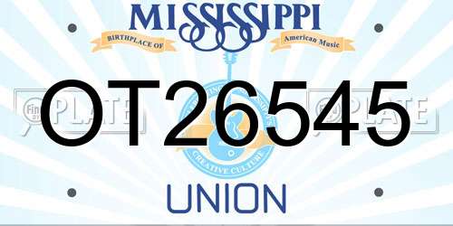 OT26545 Mississippi License Plate