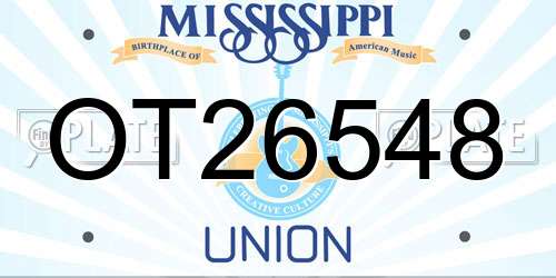 OT26548 Mississippi License Plate