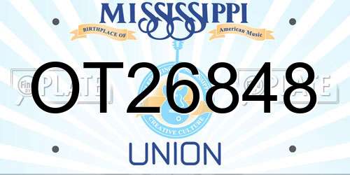 OT26848 Mississippi License Plate