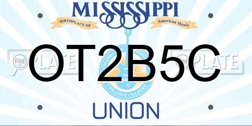 OT2B5C Mississippi License Plate