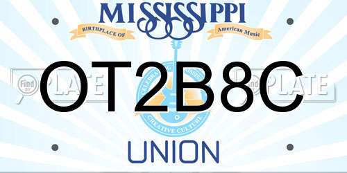 OT2B8C Mississippi License Plate