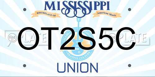 OT2S5C Mississippi License Plate