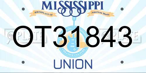 OT31843 Mississippi License Plate