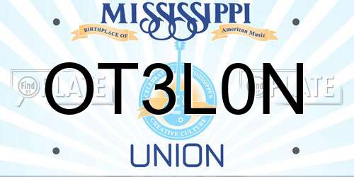 OT3L0N Mississippi License Plate