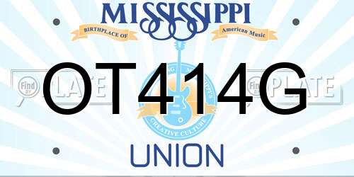 OT414G Mississippi License Plate