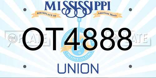 OT4888 Mississippi License Plate