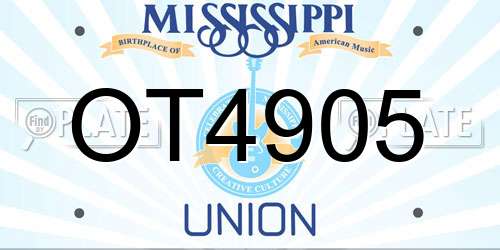 OT4905 Mississippi License Plate