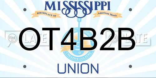 OT4B2B Mississippi License Plate