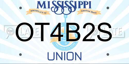 OT4B2S Mississippi License Plate