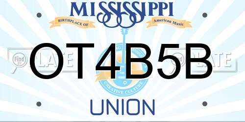 OT4B5B Mississippi License Plate
