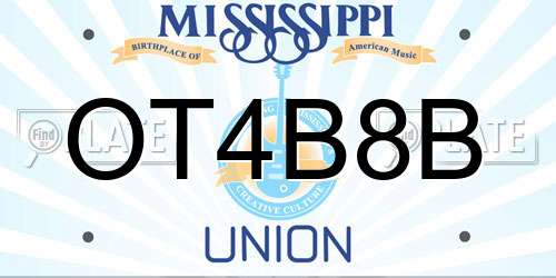 OT4B8B Mississippi License Plate