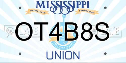 OT4B8S Mississippi License Plate