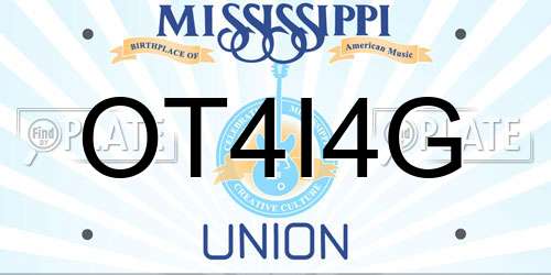 OT4I4G Mississippi License Plate