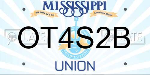 OT4S2B Mississippi License Plate