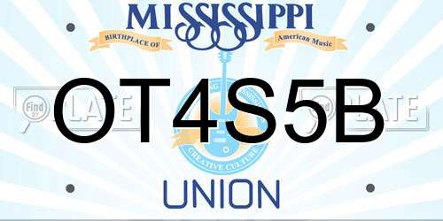 OT4S5B Mississippi License Plate