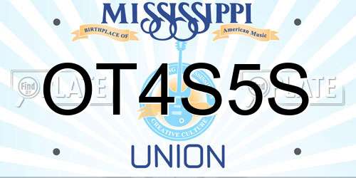 OT4S5S Mississippi License Plate