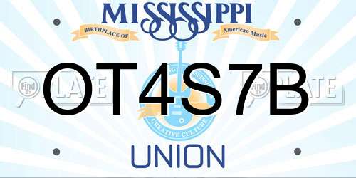 OT4S7B Mississippi License Plate